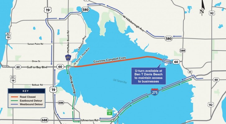 SR 60 (Courtney Campbell Causeway) Closing Monday and Tuesday Nights